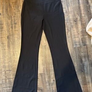 Ribbed Black Flare Pants